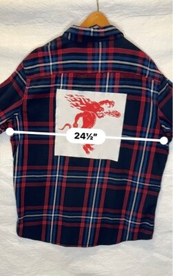 Fireball Upcycled Back Patch Flannel Shirt - size XXL - image4